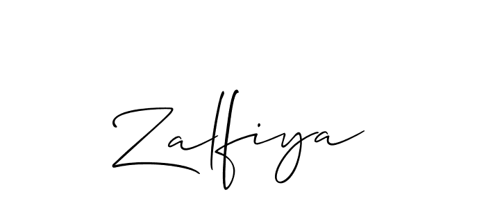 Also You can easily find your signature by using the search form. We will create Zalfiya name handwritten signature images for you free of cost using Allison_Script sign style. Zalfiya signature style 2 images and pictures png