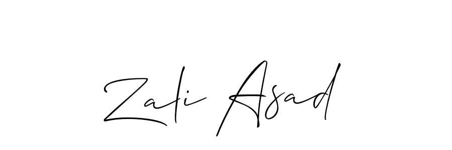 Zali Asad stylish signature style. Best Handwritten Sign (Allison_Script) for my name. Handwritten Signature Collection Ideas for my name Zali Asad. Zali Asad signature style 2 images and pictures png