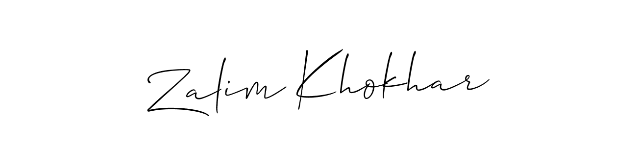 How to Draw Zalim Khokhar signature style? Allison_Script is a latest design signature styles for name Zalim Khokhar. Zalim Khokhar signature style 2 images and pictures png