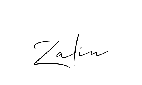 Design your own signature with our free online signature maker. With this signature software, you can create a handwritten (Allison_Script) signature for name Zalin. Zalin signature style 2 images and pictures png