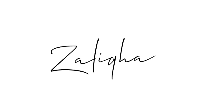 It looks lik you need a new signature style for name Zaliqha. Design unique handwritten (Allison_Script) signature with our free signature maker in just a few clicks. Zaliqha signature style 2 images and pictures png