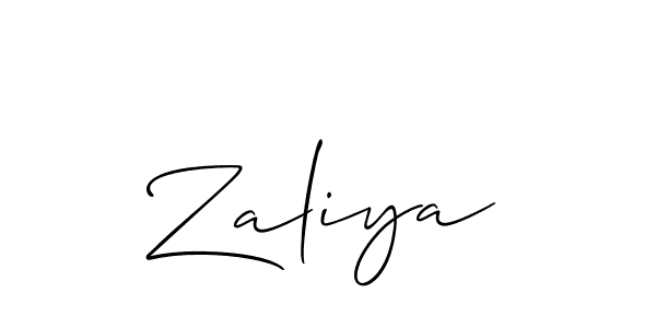 It looks lik you need a new signature style for name Zaliya. Design unique handwritten (Allison_Script) signature with our free signature maker in just a few clicks. Zaliya signature style 2 images and pictures png