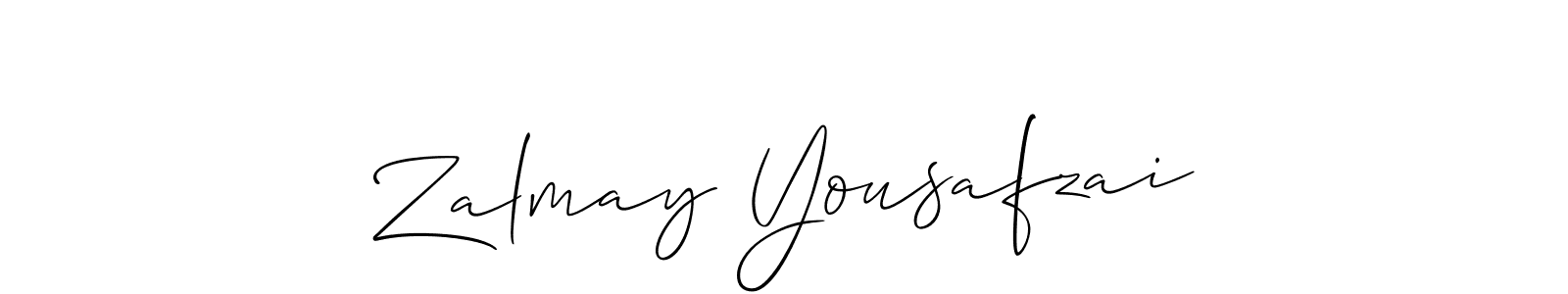 Make a beautiful signature design for name Zalmay Yousafzai. With this signature (Allison_Script) style, you can create a handwritten signature for free. Zalmay Yousafzai signature style 2 images and pictures png