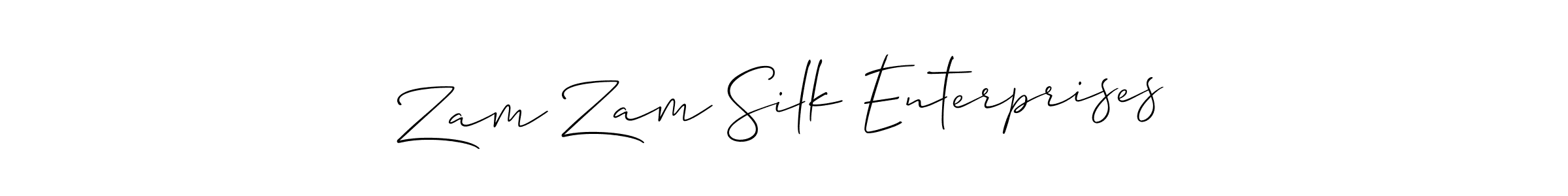 Also You can easily find your signature by using the search form. We will create Zam Zam Silk Enterprises name handwritten signature images for you free of cost using Allison_Script sign style. Zam Zam Silk Enterprises signature style 2 images and pictures png