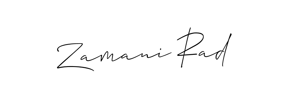 Create a beautiful signature design for name Zamani Rad. With this signature (Allison_Script) fonts, you can make a handwritten signature for free. Zamani Rad signature style 2 images and pictures png