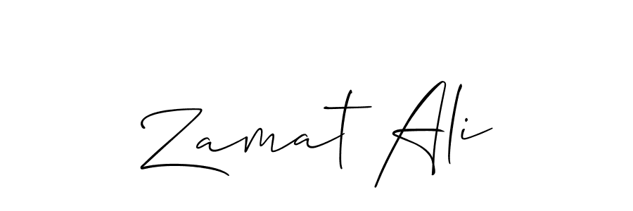 The best way (Allison_Script) to make a short signature is to pick only two or three words in your name. The name Zamat Ali include a total of six letters. For converting this name. Zamat Ali signature style 2 images and pictures png