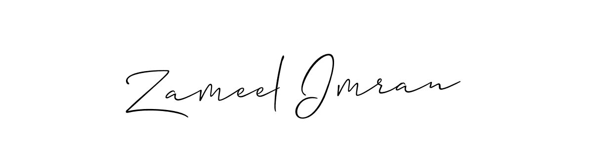 How to make Zameel Imran name signature. Use Allison_Script style for creating short signs online. This is the latest handwritten sign. Zameel Imran signature style 2 images and pictures png