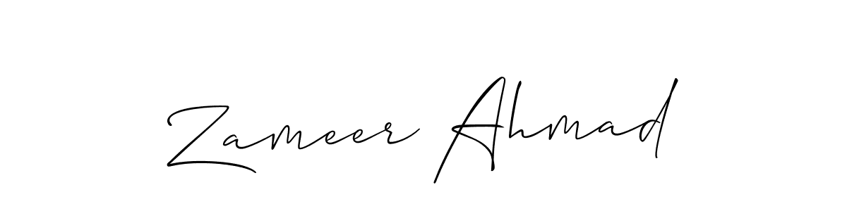 Allison_Script is a professional signature style that is perfect for those who want to add a touch of class to their signature. It is also a great choice for those who want to make their signature more unique. Get Zameer Ahmad name to fancy signature for free. Zameer Ahmad signature style 2 images and pictures png
