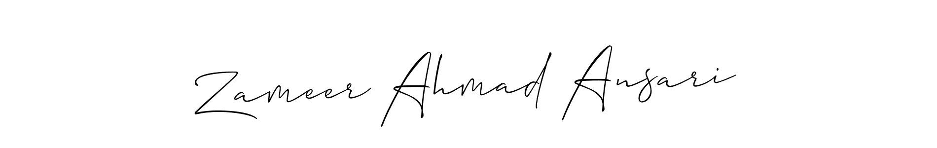 The best way (Allison_Script) to make a short signature is to pick only two or three words in your name. The name Zameer Ahmad Ansari include a total of six letters. For converting this name. Zameer Ahmad Ansari signature style 2 images and pictures png