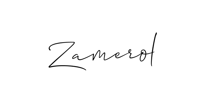 How to make Zamerol name signature. Use Allison_Script style for creating short signs online. This is the latest handwritten sign. Zamerol signature style 2 images and pictures png