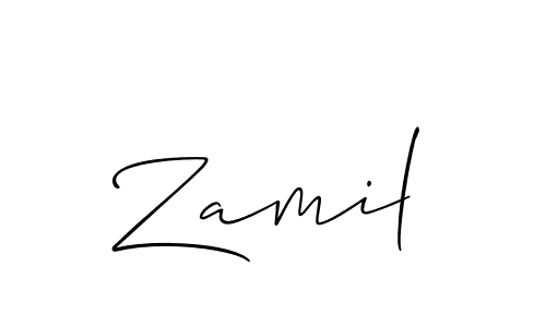 Design your own signature with our free online signature maker. With this signature software, you can create a handwritten (Allison_Script) signature for name Zamil. Zamil signature style 2 images and pictures png