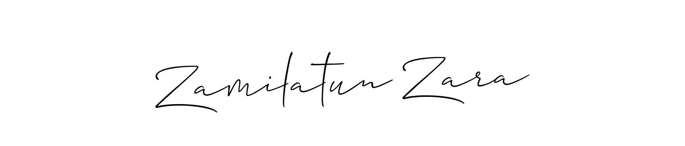 Also You can easily find your signature by using the search form. We will create Zamilatun Zara name handwritten signature images for you free of cost using Allison_Script sign style. Zamilatun Zara signature style 2 images and pictures png