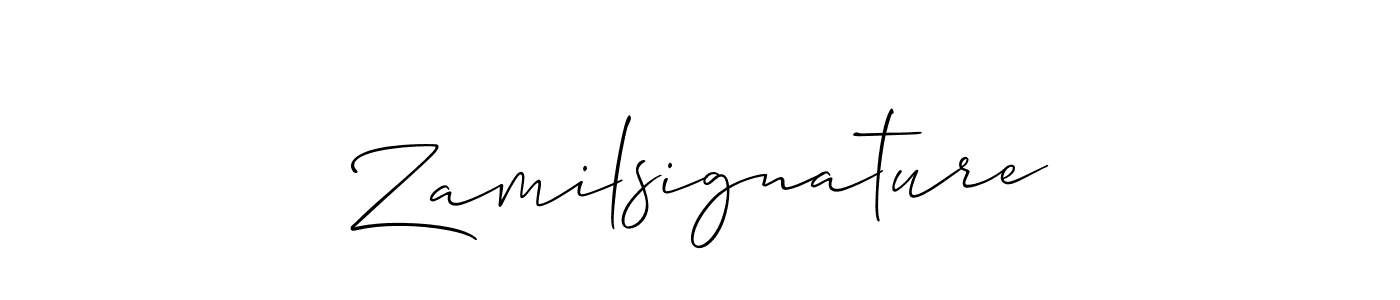 Make a beautiful signature design for name Zamilsignature. With this signature (Allison_Script) style, you can create a handwritten signature for free. Zamilsignature signature style 2 images and pictures png
