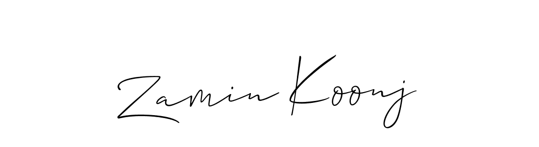 Also we have Zamin Koonj name is the best signature style. Create professional handwritten signature collection using Allison_Script autograph style. Zamin Koonj signature style 2 images and pictures png