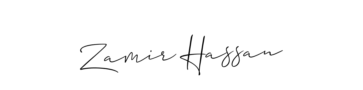 Zamir Hassan stylish signature style. Best Handwritten Sign (Allison_Script) for my name. Handwritten Signature Collection Ideas for my name Zamir Hassan. Zamir Hassan signature style 2 images and pictures png