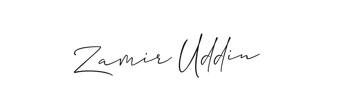 The best way (Allison_Script) to make a short signature is to pick only two or three words in your name. The name Zamir Uddin include a total of six letters. For converting this name. Zamir Uddin signature style 2 images and pictures png