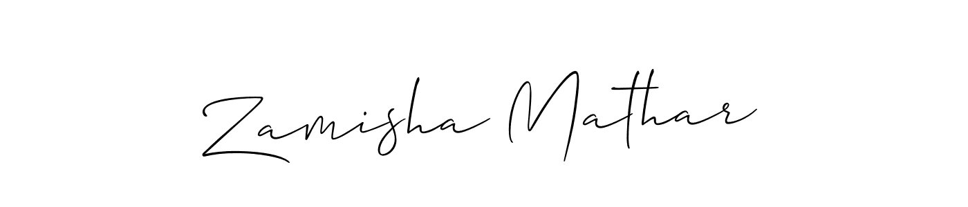 Check out images of Autograph of Zamisha Mathar name. Actor Zamisha Mathar Signature Style. Allison_Script is a professional sign style online. Zamisha Mathar signature style 2 images and pictures png