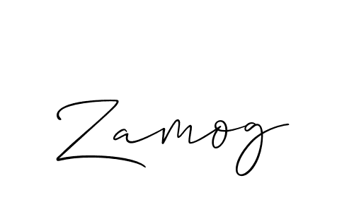 Make a beautiful signature design for name Zamog. With this signature (Allison_Script) style, you can create a handwritten signature for free. Zamog signature style 2 images and pictures png