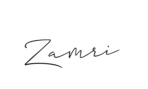 Create a beautiful signature design for name Zamri. With this signature (Allison_Script) fonts, you can make a handwritten signature for free. Zamri signature style 2 images and pictures png