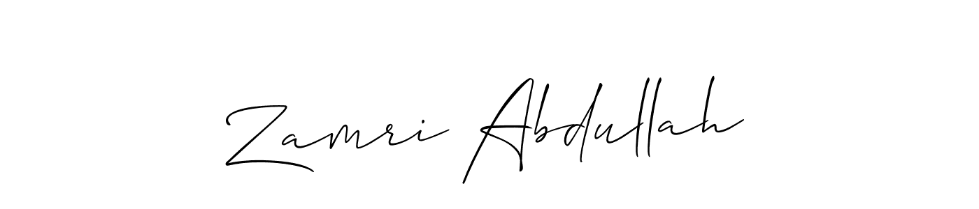Also we have Zamri Abdullah name is the best signature style. Create professional handwritten signature collection using Allison_Script autograph style. Zamri Abdullah signature style 2 images and pictures png