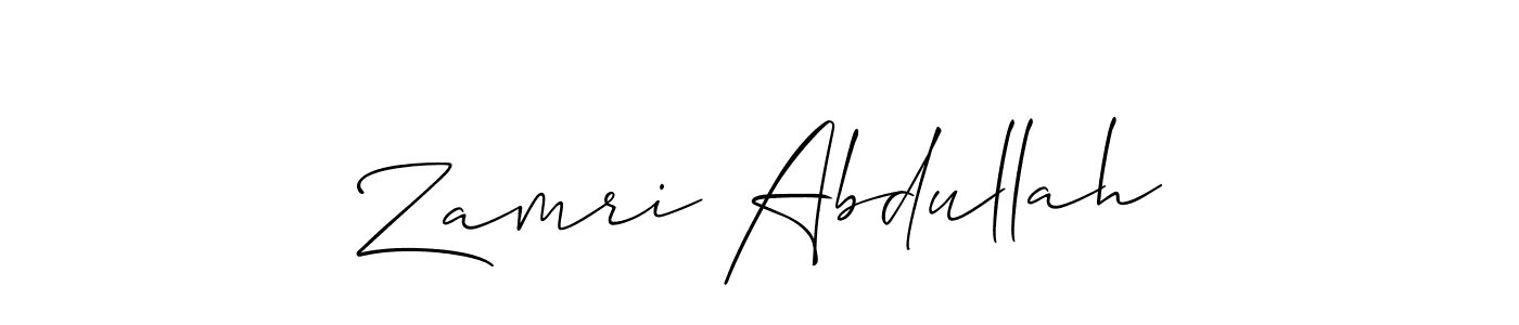 Also You can easily find your signature by using the search form. We will create Zamri Abdullah name handwritten signature images for you free of cost using Allison_Script sign style. Zamri Abdullah signature style 2 images and pictures png