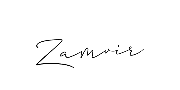 Design your own signature with our free online signature maker. With this signature software, you can create a handwritten (Allison_Script) signature for name Zamvir. Zamvir signature style 2 images and pictures png