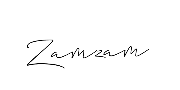 Design your own signature with our free online signature maker. With this signature software, you can create a handwritten (Allison_Script) signature for name Zamzam. Zamzam signature style 2 images and pictures png