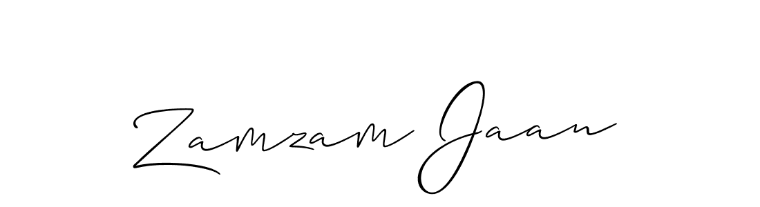 How to make Zamzam Jaan name signature. Use Allison_Script style for creating short signs online. This is the latest handwritten sign. Zamzam Jaan signature style 2 images and pictures png