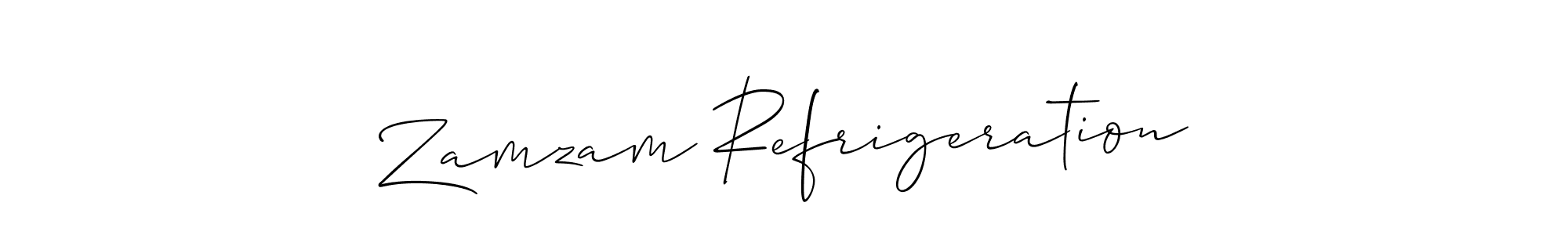 Allison_Script is a professional signature style that is perfect for those who want to add a touch of class to their signature. It is also a great choice for those who want to make their signature more unique. Get Zamzam Refrigeration name to fancy signature for free. Zamzam Refrigeration signature style 2 images and pictures png