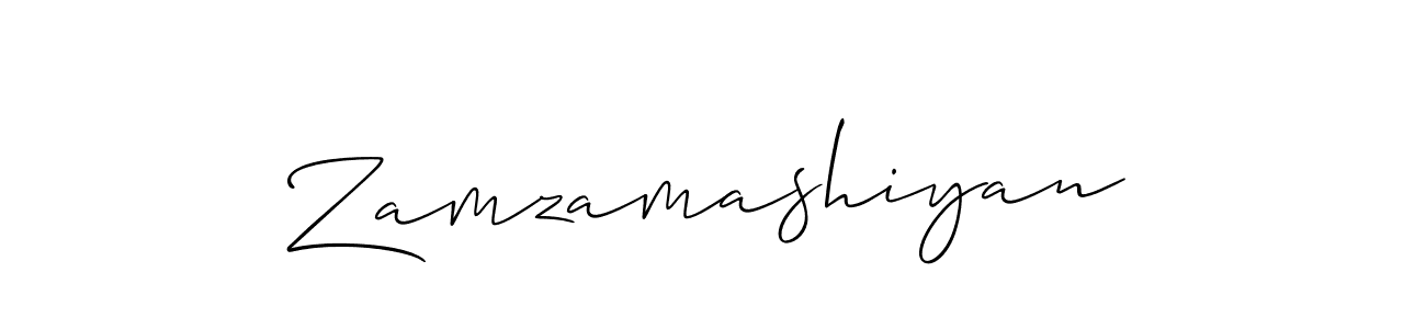 It looks lik you need a new signature style for name Zamzamashiyan. Design unique handwritten (Allison_Script) signature with our free signature maker in just a few clicks. Zamzamashiyan signature style 2 images and pictures png