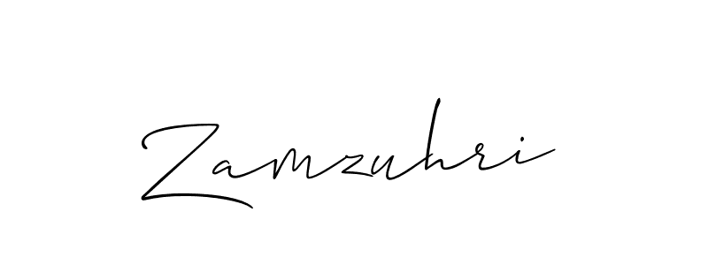 Allison_Script is a professional signature style that is perfect for those who want to add a touch of class to their signature. It is also a great choice for those who want to make their signature more unique. Get Zamzuhri name to fancy signature for free. Zamzuhri signature style 2 images and pictures png