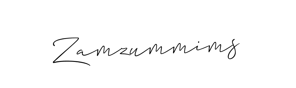 if you are searching for the best signature style for your name Zamzummims. so please give up your signature search. here we have designed multiple signature styles  using Allison_Script. Zamzummims signature style 2 images and pictures png