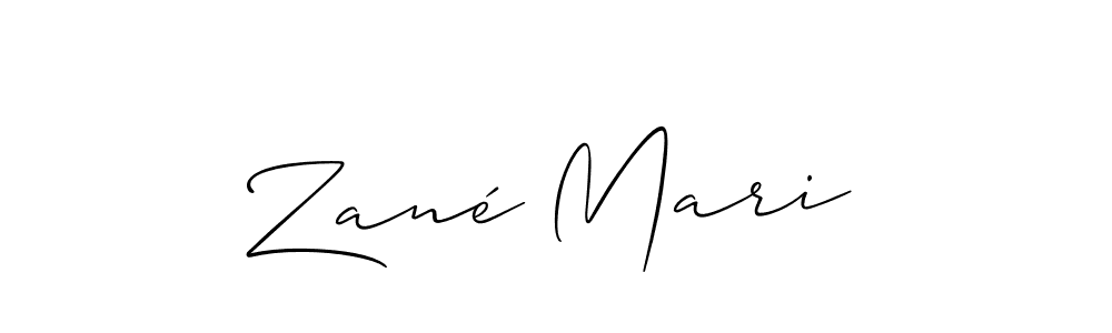 Make a beautiful signature design for name Zané Mari. With this signature (Allison_Script) style, you can create a handwritten signature for free. Zané Mari signature style 2 images and pictures png