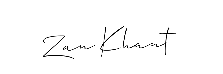 You should practise on your own different ways (Allison_Script) to write your name (Zan Khant) in signature. don't let someone else do it for you. Zan Khant signature style 2 images and pictures png