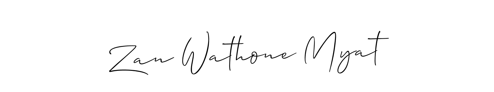 Also we have Zan Wathone Myat name is the best signature style. Create professional handwritten signature collection using Allison_Script autograph style. Zan Wathone Myat signature style 2 images and pictures png