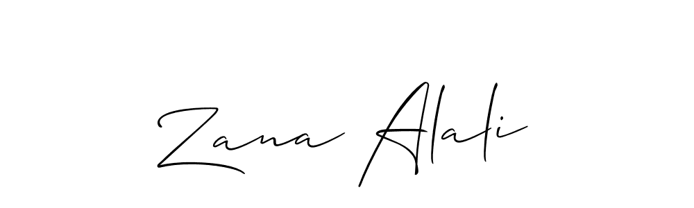 Make a beautiful signature design for name Zana Alali. With this signature (Allison_Script) style, you can create a handwritten signature for free. Zana Alali signature style 2 images and pictures png