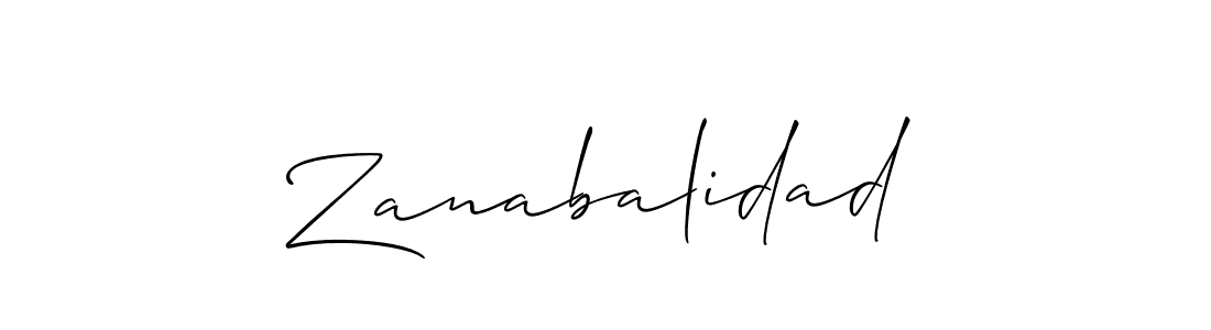 Design your own signature with our free online signature maker. With this signature software, you can create a handwritten (Allison_Script) signature for name Zanabalidad. Zanabalidad signature style 2 images and pictures png