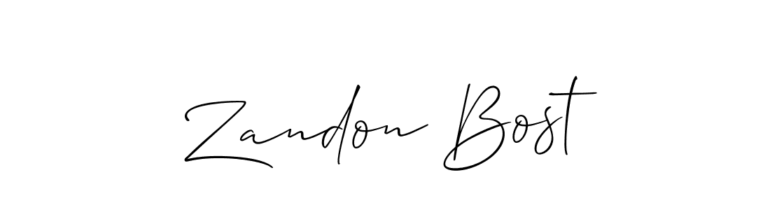 Design your own signature with our free online signature maker. With this signature software, you can create a handwritten (Allison_Script) signature for name Zandon Bost. Zandon Bost signature style 2 images and pictures png