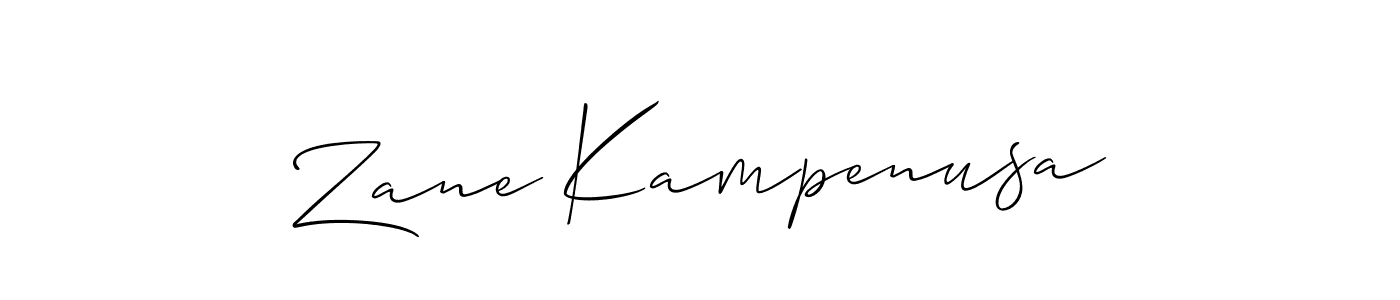 How to make Zane Kampenusa name signature. Use Allison_Script style for creating short signs online. This is the latest handwritten sign. Zane Kampenusa signature style 2 images and pictures png
