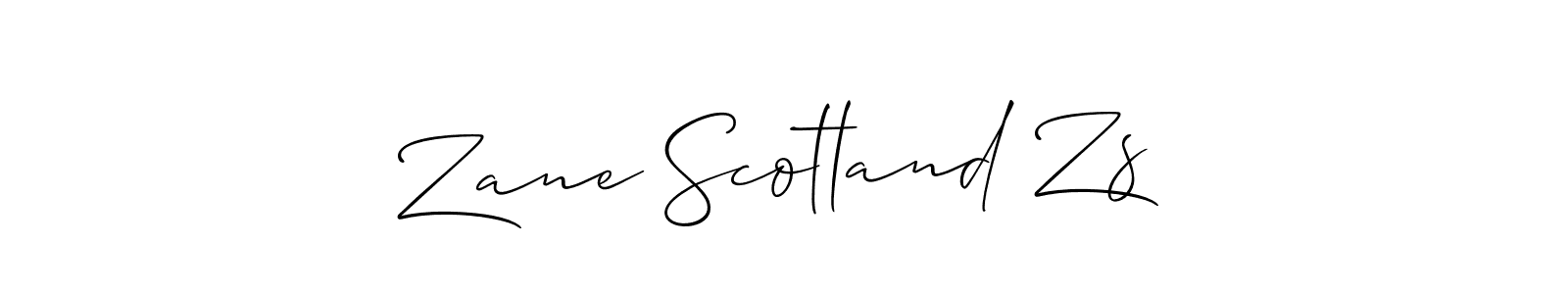 Use a signature maker to create a handwritten signature online. With this signature software, you can design (Allison_Script) your own signature for name Zane Scotland Zs. Zane Scotland Zs signature style 2 images and pictures png