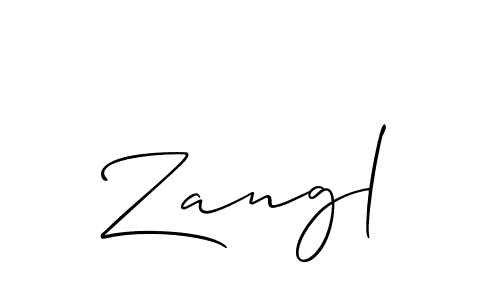You should practise on your own different ways (Allison_Script) to write your name (Zangl) in signature. don't let someone else do it for you. Zangl signature style 2 images and pictures png