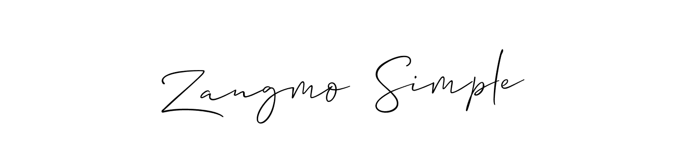 Create a beautiful signature design for name Zangmo  Simple. With this signature (Allison_Script) fonts, you can make a handwritten signature for free. Zangmo  Simple signature style 2 images and pictures png