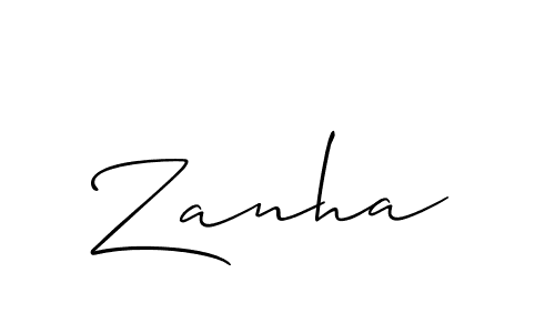 Create a beautiful signature design for name Zanha. With this signature (Allison_Script) fonts, you can make a handwritten signature for free. Zanha signature style 2 images and pictures png
