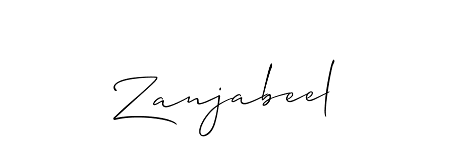 Use a signature maker to create a handwritten signature online. With this signature software, you can design (Allison_Script) your own signature for name Zanjabeel. Zanjabeel signature style 2 images and pictures png