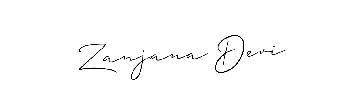 Create a beautiful signature design for name Zanjana Devi. With this signature (Allison_Script) fonts, you can make a handwritten signature for free. Zanjana Devi signature style 2 images and pictures png