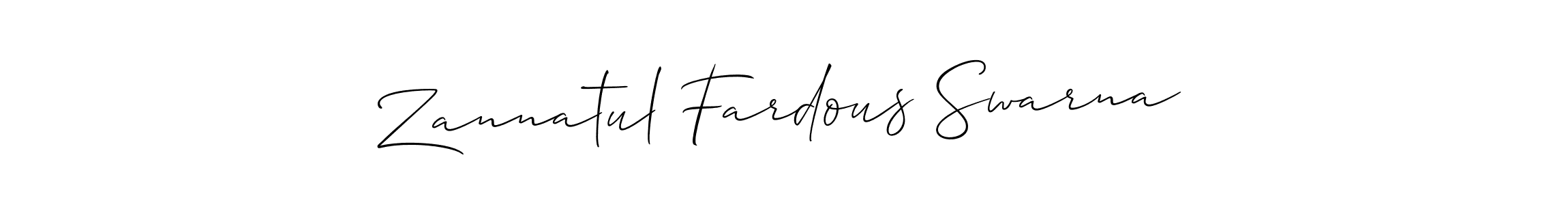 Use a signature maker to create a handwritten signature online. With this signature software, you can design (Allison_Script) your own signature for name Zannatul Fardous Swarna. Zannatul Fardous Swarna signature style 2 images and pictures png