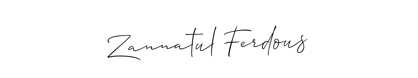 Design your own signature with our free online signature maker. With this signature software, you can create a handwritten (Allison_Script) signature for name Zannatul Ferdous. Zannatul Ferdous signature style 2 images and pictures png