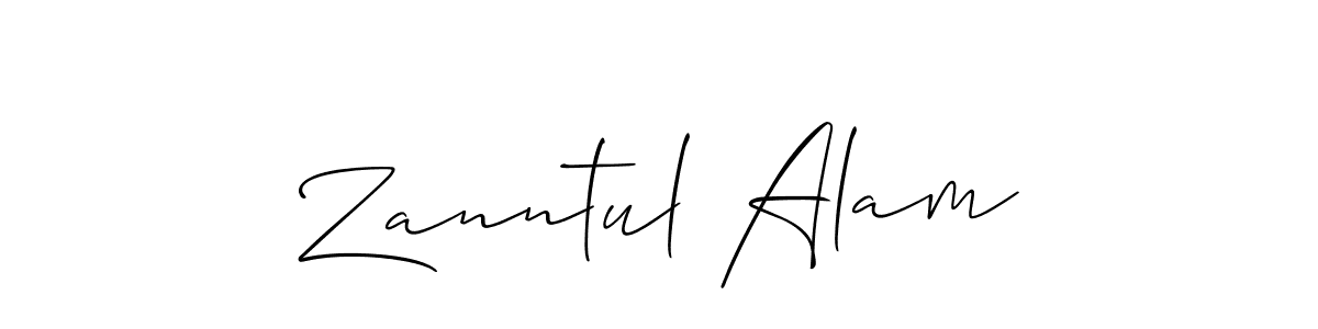 How to make Zanntul Alam name signature. Use Allison_Script style for creating short signs online. This is the latest handwritten sign. Zanntul Alam signature style 2 images and pictures png