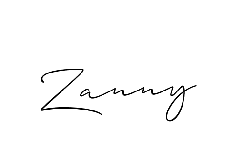 Make a beautiful signature design for name Zanny. With this signature (Allison_Script) style, you can create a handwritten signature for free. Zanny signature style 2 images and pictures png