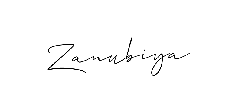 How to make Zanubiya name signature. Use Allison_Script style for creating short signs online. This is the latest handwritten sign. Zanubiya signature style 2 images and pictures png